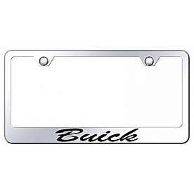 Automotive Gold License Plate Frame - Silver Stainless Steel - LFSBUIEC