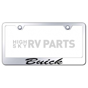Automotive Gold License Plate Frame - Silver Stainless Steel - LFSBUIEC