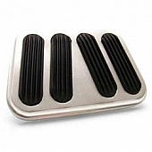 Vintage Parts Brake And Clutch Pedal Pad Set - Aluminum Silver - 62403