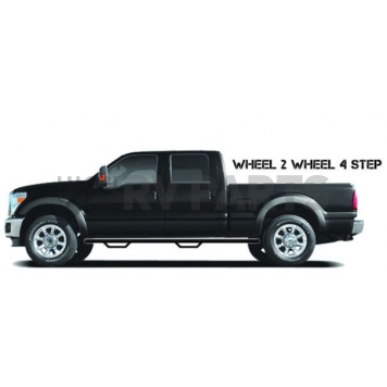 N-Fab Nerf Bar - Truck Wheel to Wheel Black Gloss Powder Coated Steel Round - F1797QC-1