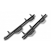 N-Fab Nerf Bar - Truck Wheel to Wheel Black Gloss Textured Powder Coated Steel Round - F1577RC4