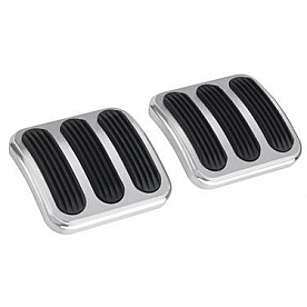 Lokar Performance Brake And Clutch Pedal Pad Set - Aluminum Natural - BAG6174