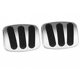 Lokar Performance Brake And Clutch Pedal Pad Set - Aluminum Silver - BAG6185