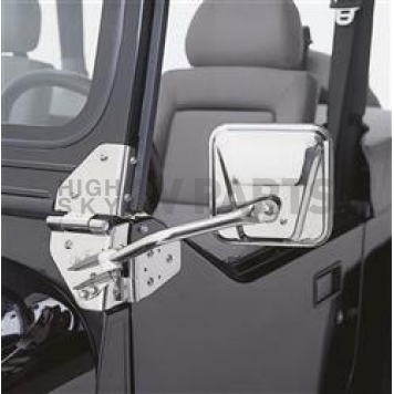 Rampage Exterior Mirror Manual Square Silver Set Of 2 - 7418