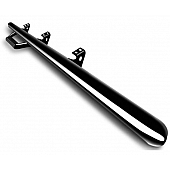 N-Fab Nerf Bar - Truck Wheel to Wheel Black Gloss Powder Coated Steel Round - C1470RC