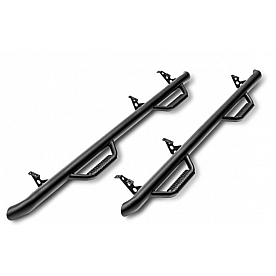 N-Fab Nerf Bar - Truck Wheel to Wheel Black Matte Textured Powder Coated Steel Round - C1470RC4TX