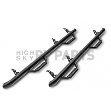 N-Fab Nerf Bar - Truck Wheel to Wheel Black Matte Textured Powder Coated Steel Round - C1470RC4TX