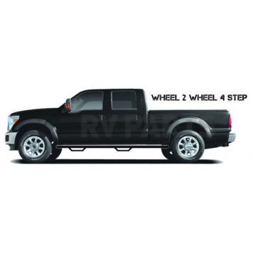 N-Fab Nerf Bar - Truck Wheel to Wheel Black Matte Textured Powder Coated Steel Round - C1470RC4TX-1