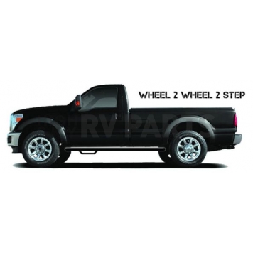 N-Fab Nerf Bar - Truck Wheel to Wheel Black Matte Textured Powder Coated Steel Round - C1470RCTX-1