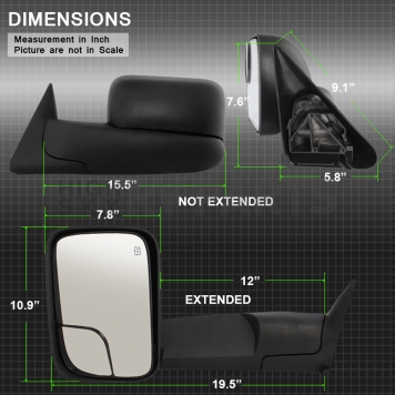 Xtune Exterior Towing Mirror Manual Rectangular Single - 9932793-3