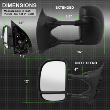 Xtune Exterior Towing Mirror Electric Rectangular Single - 9932830-3
