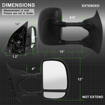 Xtune Exterior Towing Mirror Electric Rectangular Single - 9932847-3