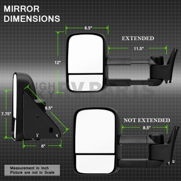 Xtune Exterior Towing Mirror Manual Rectangular Single - 9932854-5