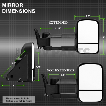 Xtune Exterior Towing Mirror Manual Rectangular Single - 9932861-5
