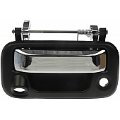 Help! By Dorman Tailgate Handle - Chrome Plated Plastic Silver Handle With Black Housing - 81077