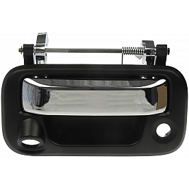 Help! By Dorman Tailgate Handle - Chrome Plated Plastic Silver Handle With Black Housing - 81077