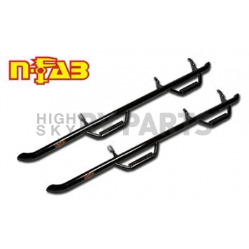 N-Fab Nerf Bar - Truck Wheel to Wheel Black Matte Textured Powder Coated Steel Round - N16100CCTX