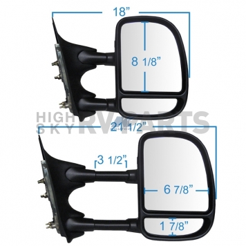 K-Source Exterior Towing Mirror Manual Rectangular Single - 61067F-2