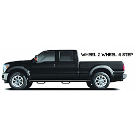 N-Fab Nerf Bar - Truck Wheel to Wheel Black Matte Textured Powder Coated Steel Round - C8865RC4TX