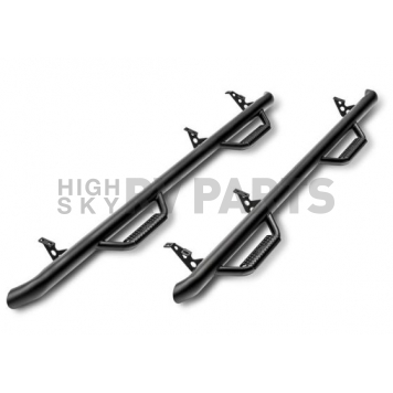 N-Fab Nerf Bar - Truck Wheel to Wheel Black Matte Textured Powder Coated Steel Round - C8865RC4TX-1
