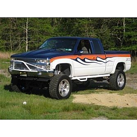 N-Fab Nerf Bar - Truck Wheel to Wheel Black Gloss Powder Coated Steel Round - C88893D
