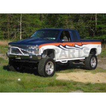 N-Fab Nerf Bar - Truck Wheel to Wheel Black Gloss Powder Coated Steel Round - C88893D