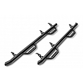 N-Fab Nerf Bar - Truck Wheel to Wheel Black Matte Textured Powder Coated Steel Round - F1777RC4TX
