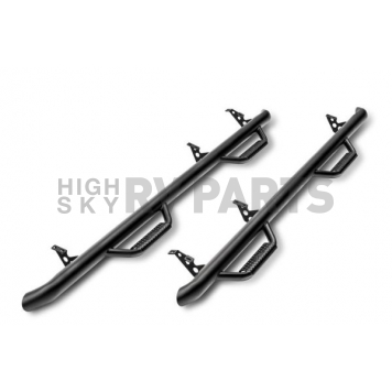 N-Fab Nerf Bar - Truck Wheel to Wheel Black Matte Textured Powder Coated Steel Round - F1777RC4TX