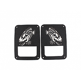 Fishbone Offroad Tail Light Cover - Aluminum Black Set Of 2 - FB31043