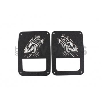 Fishbone Offroad Tail Light Cover - Aluminum Black Set Of 2 - FB31043