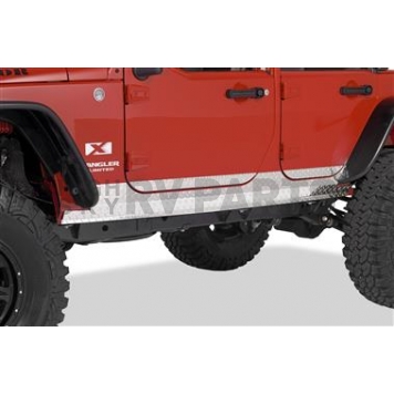 Warrior Products Rocker Panel Guard - Flat Aluminum Silver Polished Single - 922E