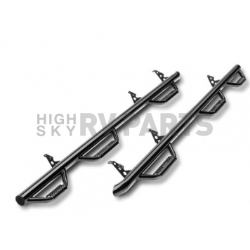 N-Fab Nerf Bar - Truck Wheel to Wheel Black Gloss Textured Powder Coated Steel Round - C1992QC6