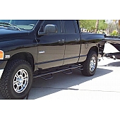 N-Fab Nerf Bar - Truck Wheel to Wheel Black Gloss Powder Coated Steel Round - D0289QC6