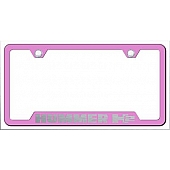 Automotive Gold License Plate Frame - Pink Stainless Steel - GFH2EP