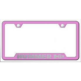 Automotive Gold License Plate Frame - Pink Stainless Steel - GFH2EP
