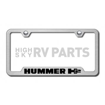 Automotive Gold License Plate Frame - Silver Stainless Steel - GFH2ES