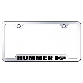 Automotive Gold License Plate Frame - Silver Stainless Steel - GFH3EC