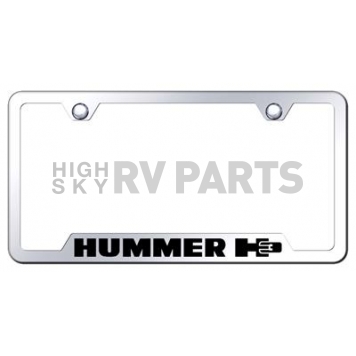 Automotive Gold License Plate Frame - Silver Stainless Steel - GFH3EC