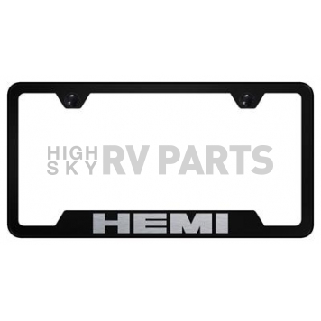 Automotive Gold License Plate Frame - Black Stainless Steel - GFHEMEB