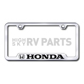 Automotive Gold License Plate Frame - Silver Stainless Steel - GFHONEC