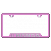 Automotive Gold License Plate Frame - Pink Stainless Steel - GFHONEP