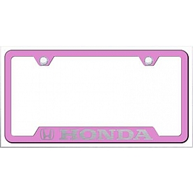 Automotive Gold License Plate Frame - Pink Stainless Steel - GFHONEP