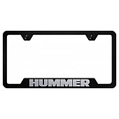 Automotive Gold License Plate Frame - Black Stainless Steel - GFHUMEB