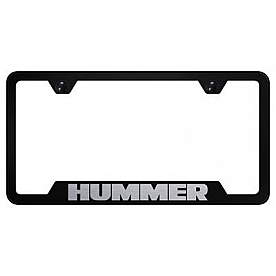 Automotive Gold License Plate Frame - Black Stainless Steel - GFHUMEB
