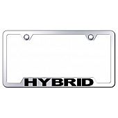 Automotive Gold License Plate Frame - Silver Stainless Steel - GFHYBEC