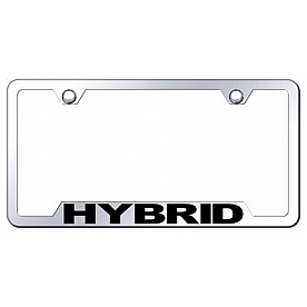 Automotive Gold License Plate Frame - Silver Stainless Steel - GFHYBEC