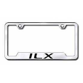 Automotive Gold License Plate Frame - Silver Stainless Steel - GFILXEC