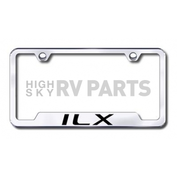 Automotive Gold License Plate Frame - Silver Stainless Steel - GFILXEC