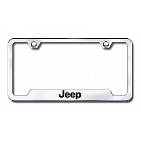 Automotive Gold License Plate Frame - Silver Stainless Steel - GFJEEEC
