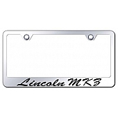 Automotive Gold License Plate Frame - Silver Stainless Steel - LFSMKZEC
